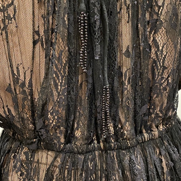 PLENTY by Tracy Reese baby doll halter dress, black lace over nude/SIZE L/NWT - Picture 7 of 8